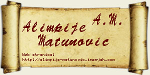 Alimpije Matunović vizit kartica